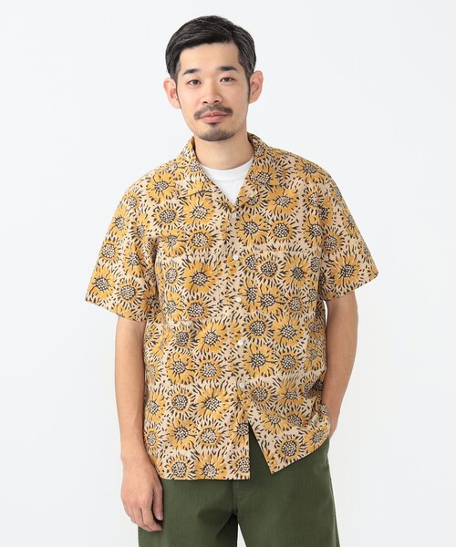Sunflower サンフラワー　花柄シャツ　サイズs BEAMS+ シャツ サンフラワー プリント オープンカラー メンズ