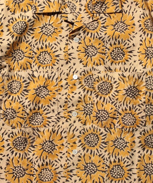 Sunflower サンフラワー　花柄シャツ　サイズs BEAMS+ シャツ サンフラワー プリント オープンカラー メンズ