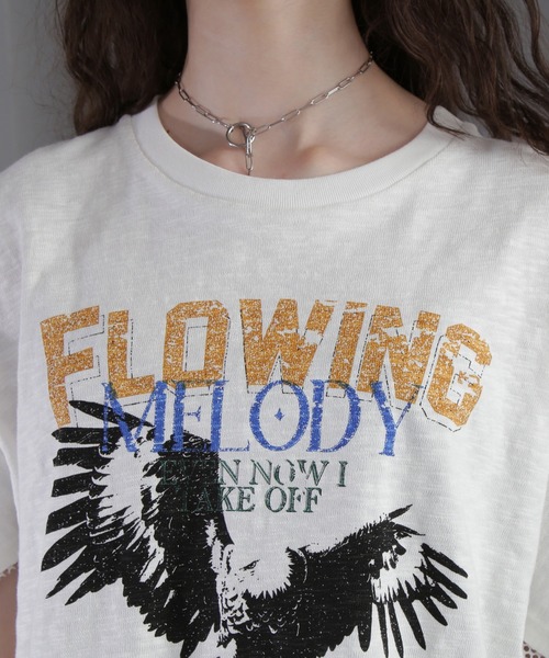 ROSE BUD tシャツ (OKIRAKU×ROSEBUD)メッシュレイヤード