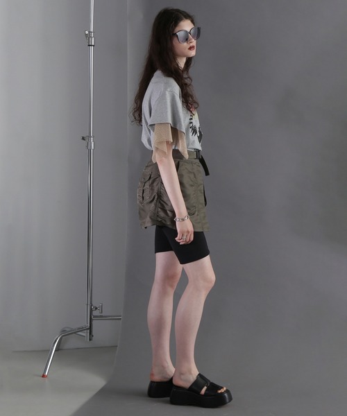 ROSE BUD tシャツ (OKIRAKU×ROSEBUD)メッシュレイヤード