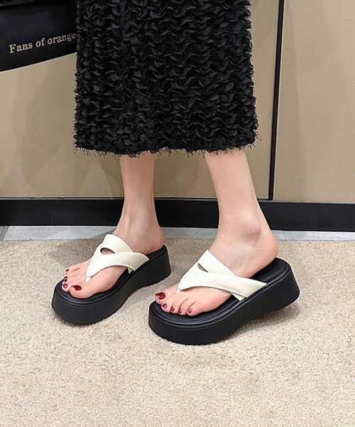 shoes365 厚底 サンダル 「shoes 365」厚底トングサンダル (SS