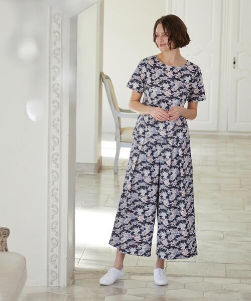 ローラ アシュレイ（LAURA ASHLEY）/【WEB限定／M−LL3サイズ／コットン100％／上下セット／洗える】リヴィエラ柄 セットアップ LAURA ASHLEY（ローラアシュレイ） セットアップ 「WEB限定／M−LL3