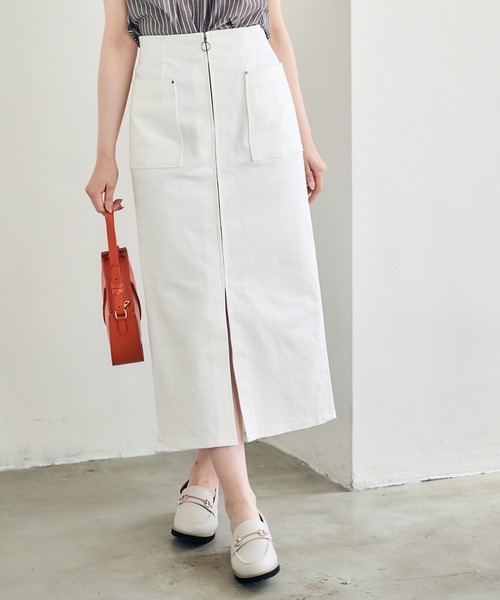 美品 12Twelve Agenda タイトスカート シンプル ソフトツイル両ポケタイトスカート - 12Twelve Agenda