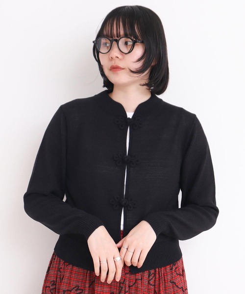 カーディガン COTTON NYLON 華釦 カーディガン レディース