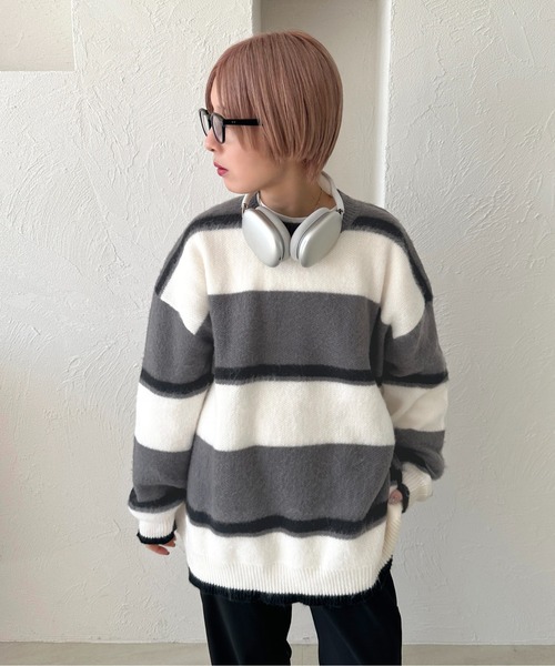 「apres jour mignon」 長袖ニット X-LARGE グレー レディース_画像2