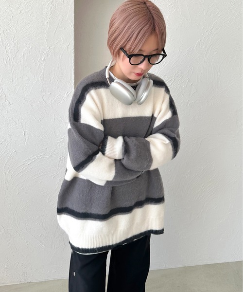 「apres jour mignon」 長袖ニット X-LARGE グレー レディース_画像3