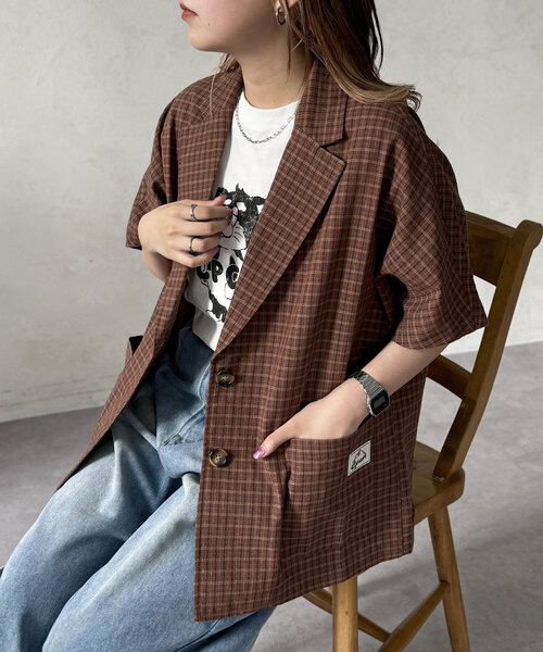 クラシックチェックジャケット DOOPZ ジャケット テーラードジャケット Classic Check Double