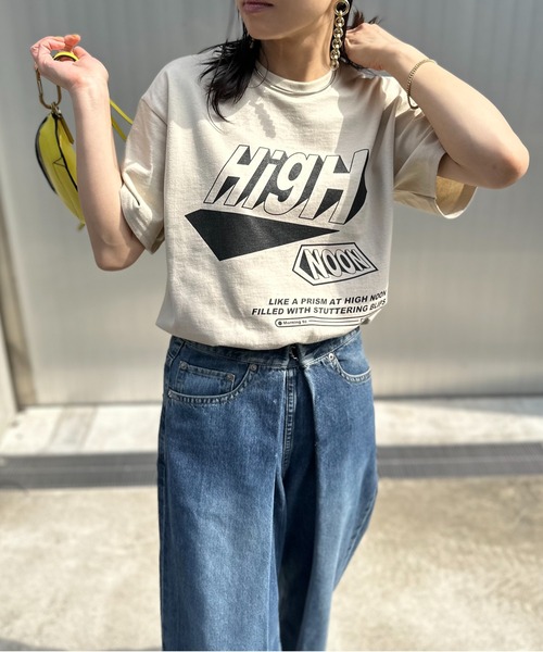 セール】ハートロゴプリント ロング丈半袖Tシャツ（Tシャツ