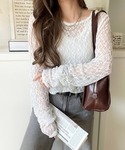 tシャツ 大人の上品映えレースアイテム。袖ギャ...の詳細画像5
