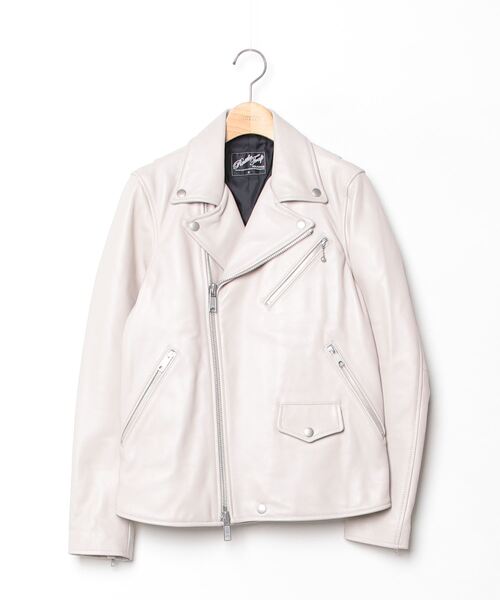 本日限定最終価格18000円 OFF-WHITE ホワイトレザージャケット RATTLE TRAP（ラトルトラップ） レザージャケット M オフホワイト