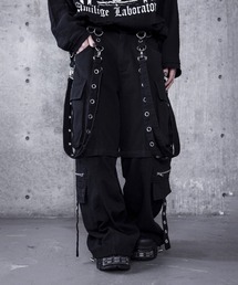 Amilige（アミリージュ） パンツ サスペンダー付きワイドパンツ