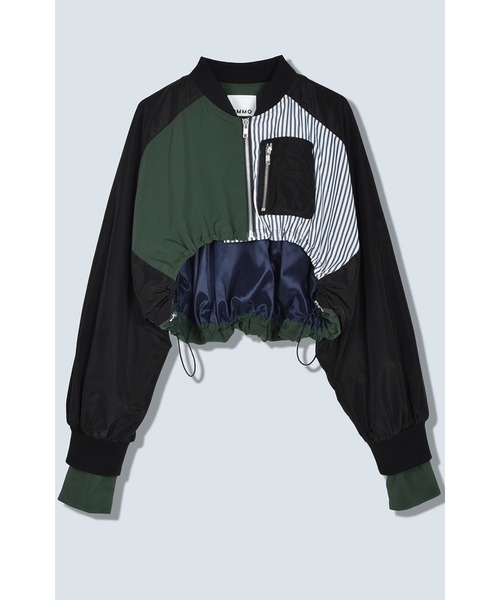 OMMO ショートブルゾン OMMO ブルゾン アウター MIX FABRIC SHORT BZ レディース