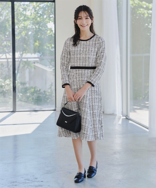 「Tiaclasse」 長袖ワンピース S ブラック レディース_画像3