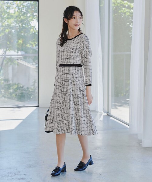 「Tiaclasse」 長袖ワンピース S ブラック レディース_画像5