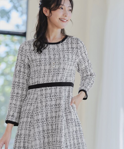 「Tiaclasse」 長袖ワンピース S ブラック レディース_画像6