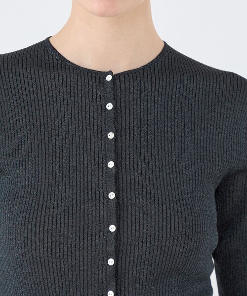 Ballsey マーセライズドコットン クルーネックカーディガン セール 40%OFF】マーセライズドコットンリブ クルーネック