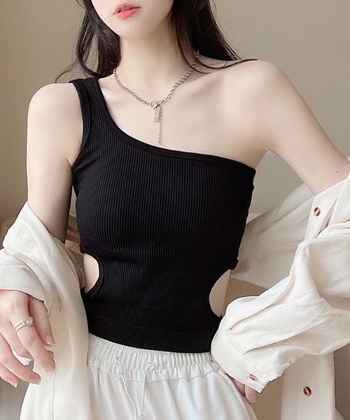 トップス GLAMOROUS JANE GLAMOROUS JANE tシャツ サイドカットアウトワンショルトップス
