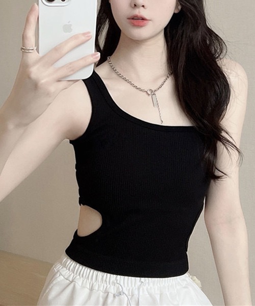 トップス GLAMOROUS JANE GLAMOROUS JANE tシャツ レースアップクロップド丈半袖トップス