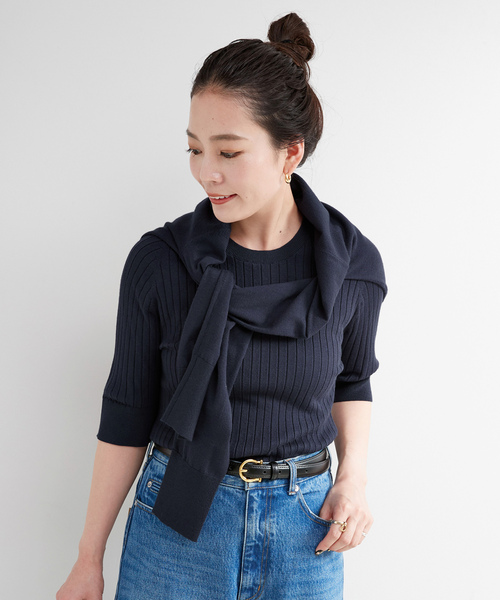 「B.C STOCK」 「Simplicite」ニットアンサンブル FREE ネイビー レディース
