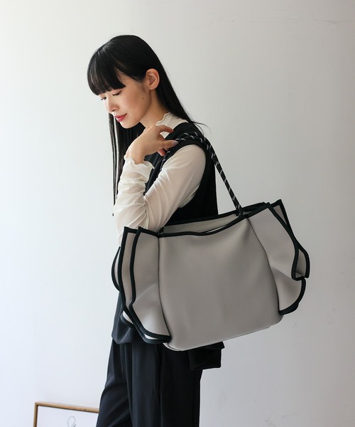 フリル付きビジネス•マザーズトートバッグ b1585_750.jpg