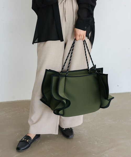 VitaFelice トートバッグ フリルBIGトートバッグ レディース