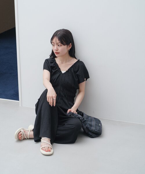 Kastane シャーリングイージーオールインワン ブラック 低身長サイズ/WEB限定カラー】シャーリングイージー