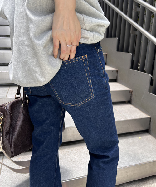 美品 Spick&Span ストレートパンツ 36 美シルエット デニム Spick＆Span 「Spick & Span」 デニムパンツ 36 ブルー