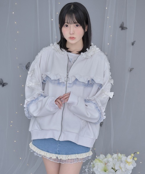 ililil パーカー 「ililil/イルイルイル」「生クリームフリルの