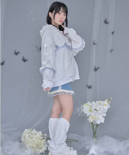 ililil イルイルイル フリルパーカー ililil パーカー 「ililil/イルイルイル」「生クリームフリルの