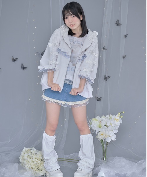 パーカー 「ililil/イルイルイル」「生クリームフリルのバブみ全開2wayパーカー」長袖ジップアップパーカー レディース ililil パーカー 「ililil/イルイルイル」「生クリームフリルの