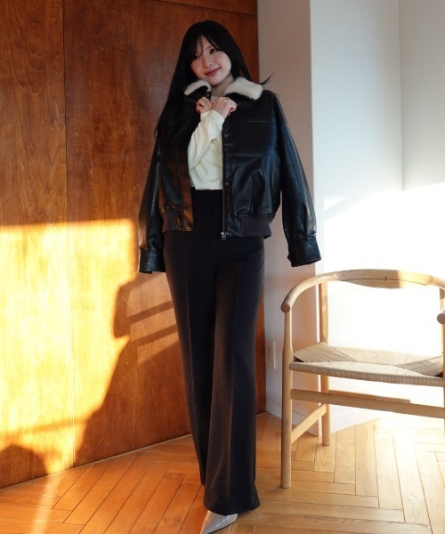 ブルゾン アウター 「ファー襟取り外し可能」2way short jacket（2
