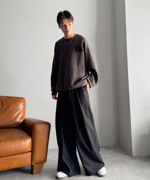 稀少 乗馬刺繍オーバーサイズニットセーター 稀少 乗馬刺繍オーバーサイズニットセーター