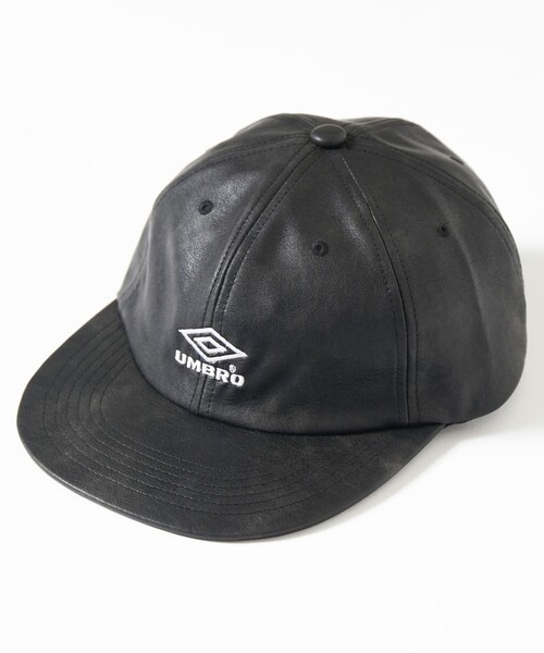 キャップ 帽子 UMBRO/アンブロ SP LEATHERETTE Flat Visor 6Panel Cap/別注 レザレット フラットバイザー 6 | umbro | 03