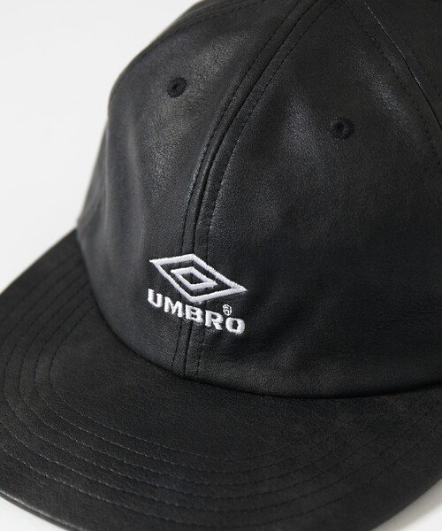 キャップ 帽子 UMBRO/アンブロ SP LEATHERETTE Flat Visor 6Panel Cap/別注 レザレット フラットバイザー 6 | umbro | 05