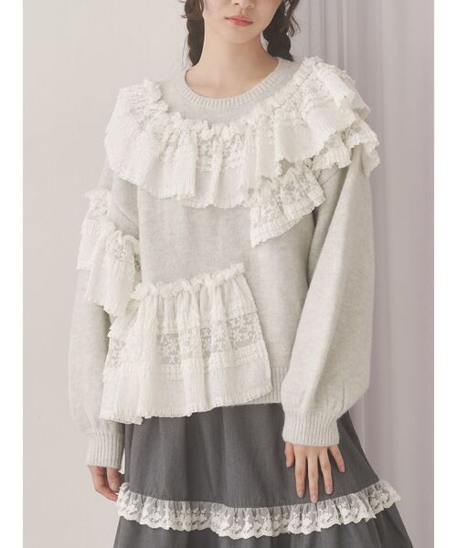 ニット セーター frill frill knit tops レディース