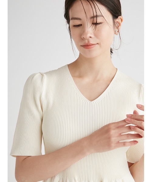 「CELFORD」 半袖ワンピース 36 ネイビー レディース_画像6