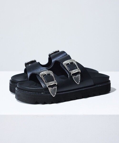 「FREAK'S STORE」 サンダル 23.0cm ブラック メンズ_画像2