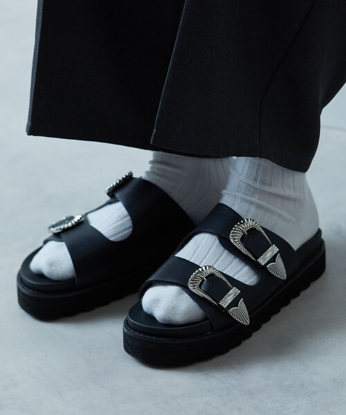 「FREAK'S STORE」 サンダル 23.0cm ブラック メンズ_画像4