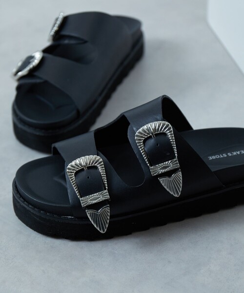 「FREAK'S STORE」 サンダル 23.0cm ブラック メンズ_画像5