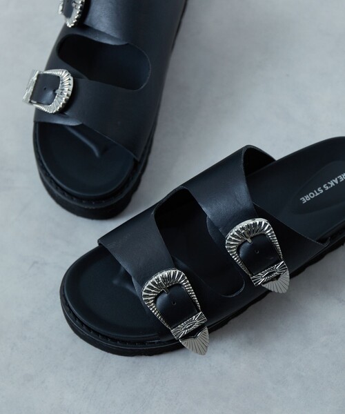 「FREAK'S STORE」 サンダル 23.0cm ブラック メンズ_画像9