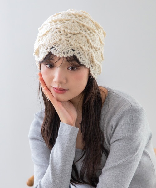 polcadot（ポルカドット） ニット帽 ニットキャップ クロッシェニット