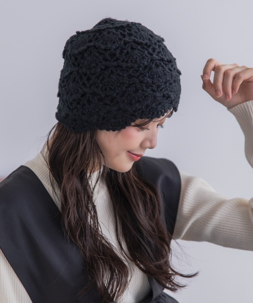 polcadot（ポルカドット） ニット帽 ニットキャップ クロッシェニット