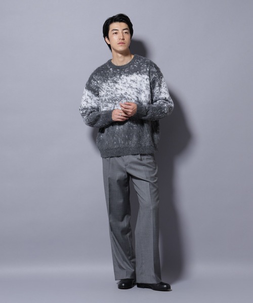 NANO universe（ナノ・ユニバース） セーター ニット アート柄クルー