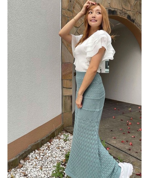 「DURAS」 半袖ニット FREE ピンク レディース_画像2