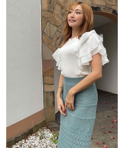 「DURAS」 半袖ニット FREE ピンク レディース_画像3