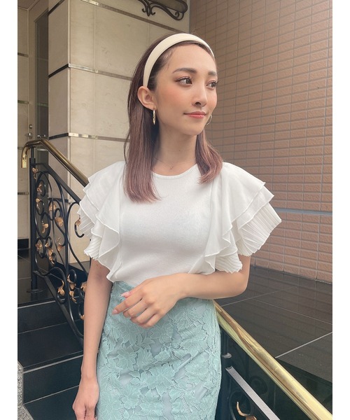 「DURAS」 半袖ニット FREE ピンク レディース_画像8