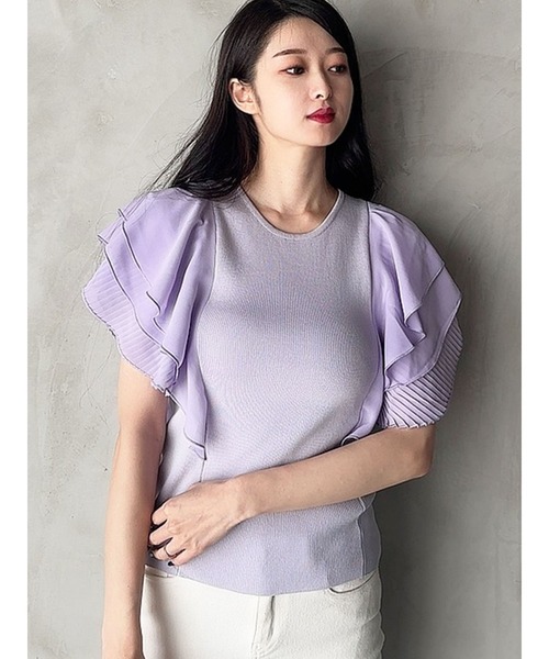 「DURAS」 半袖ニット FREE ピンク レディース_画像9