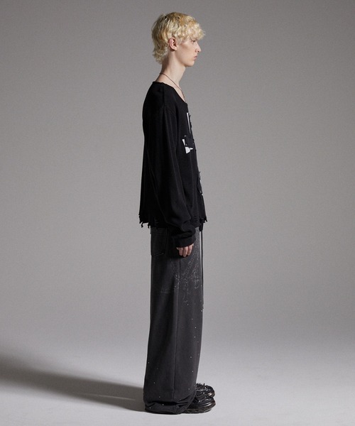 GRANCY tシャツ 「GRANCY」Cross Patch Damaged Thermal Longsleeve