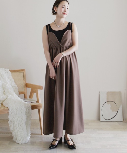 「ECRIRE」 キャミソールワンピース M ブラック レディース_画像6