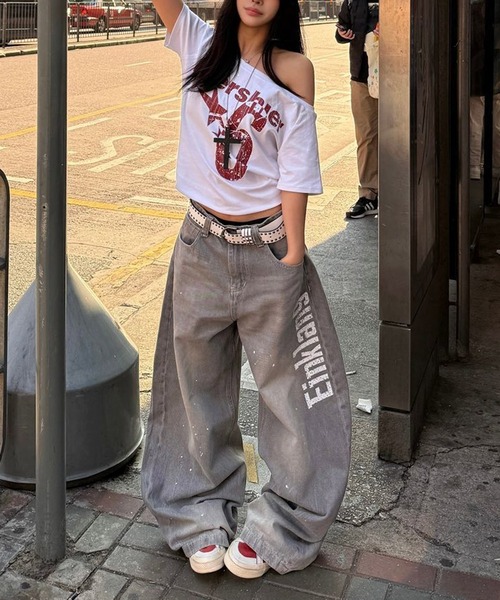 「MEMECLE」 半袖カットソー SMALL ホワイト レディース_画像4